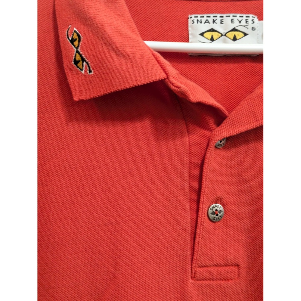 Snake Eyes Red Short Sleeve Golf Polo Shirt Mens Size Large Cotton Canadaβ - Picture 4 of 8
